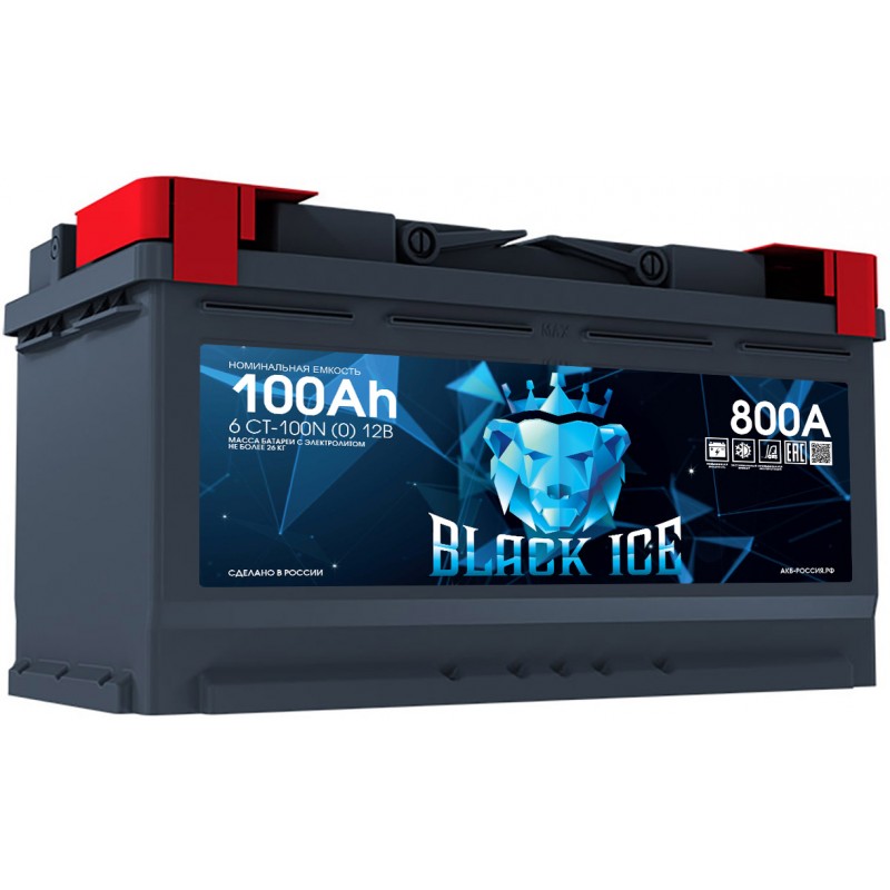 Аккумулятор BLACK ICE CLASSIC 6СТ-100.0 обратная полярность - BI10001