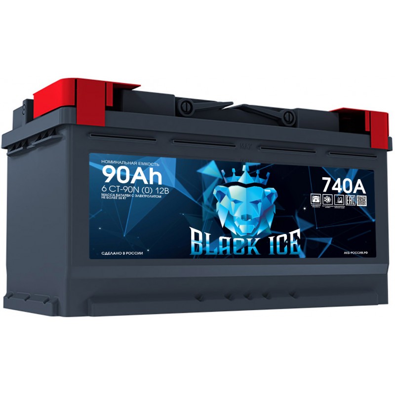 Аккумулятор BLACK ICE CLASSIC 6СТ-90.0 обратная полярность - BI9001