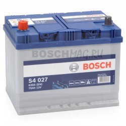 Автомобильный аккумулятор BOSCH S4 027   0092S40270  70 Ач (A/h)  прямая полярность  -  570413063