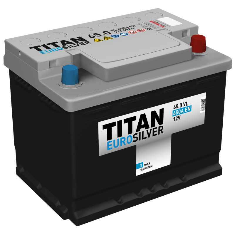 Автомобильный аккумулятор TITAN EUROSILVER 6CT-65.0 VL