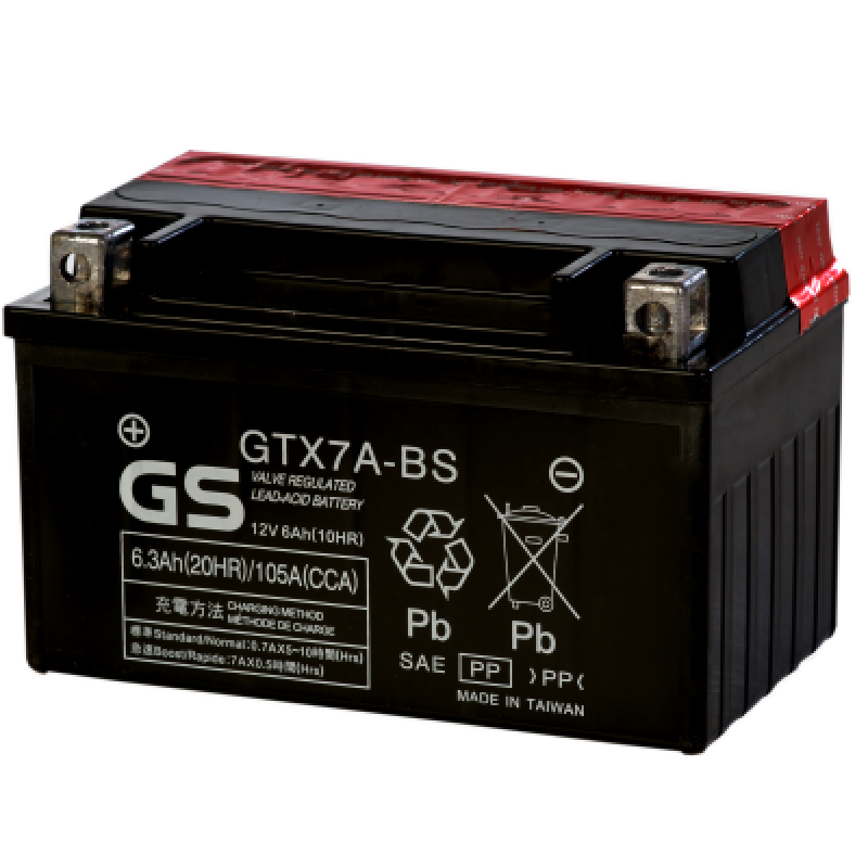 Аккумулятор GS YUASA GS GTX7A-BS 6Ач 12В 105А прямая полярность (1)